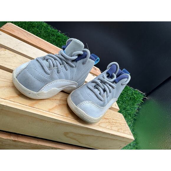 Nike - Jordan- Baby Sneakers-Gray/Blue-Size 4C - Picture 6 of 10